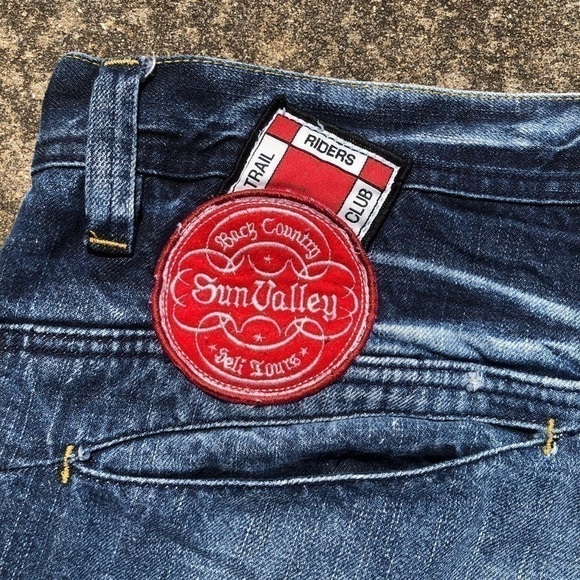 VTG Phat Farm Patchwork Mens 90’s Jeans Pant Patch 38 X 33 Distressed Straight - Picture 11 of 12